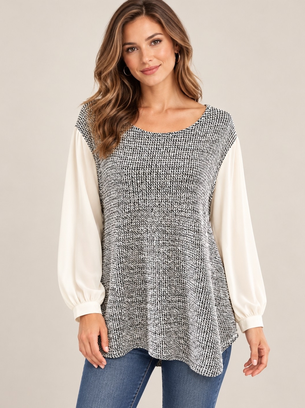 ANN TAYLOR LOFT KNIT BLOUSE SZ XL